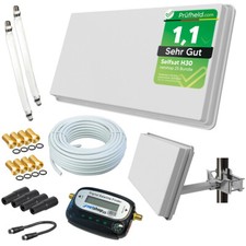 Selfsat Flachantenne H30D2+ HD Sat Anlage 20m Kabel Fensterhalterung Sat-Finder