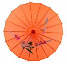 Sonnenschirm 055b Deko Schirm Kunstfaser orange Bambus Holz Bali Asia Ø 55cm