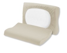 2x Bezug Spannbezug Bezug Orthopädisches Nackenkissen Baumwolle 50x70cm CREME
