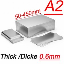 Edelstahlblech gebürstet Dicke 0,6mm V2A Zuschnitte Platte VA Blech 50 100-450mm
