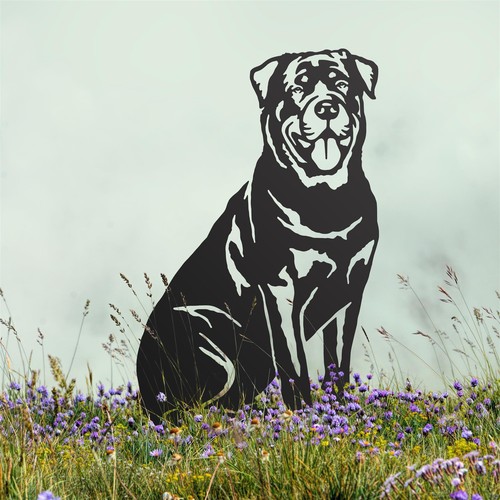 Schwarze rottweiler silhouette - schwarze,