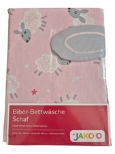 JAKO-O Kinder Bettwäsche Schaf Motiv Rosa Baumwolle 100x135 cm