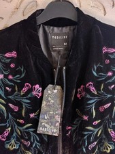 Folklore Festival Boho Samtjacke Bomberjacke Stickerei MEDICINE