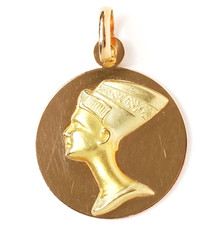Anhänger 18 Karat 750 Gold Gelbgold 3,62 g Pharaonin Nofretete