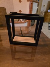 Galeara design Wandregal Metall Schwarz mit Bambusholz SOTO Schwarz, 24x24x12cm