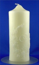 Edle Kerze Rohling Hochzeitskerze mit Ringen Sonderform Kerzenkunst handgegossen