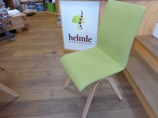 Esszimmerstuhl, Moizi M40 Vollpolster grüngelb, Gestell Eiche edelfurniert