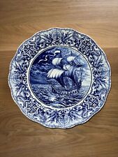 Delfts Boch Belgium Porzellan Teller Schiff  / Top Zustand 34cm im Durchmesser .