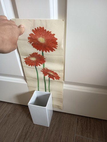Blumenvase weiß eckig