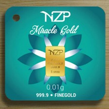 1x Gold Barren 0,01 GRAMM NZP 0,01g 24 K Goldbarren 999,9 Feingoldbarren NEU+OVP