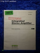 Sony Bedienungsanleitung TA FE570 /FE370 Amplifier (#3071)