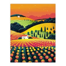 Hill Farm Sunset Orange Pink