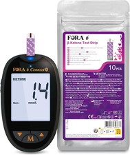 FORA 6 Connect-Multiparameter (mg/dl) und 10 Keton-Teststreifen