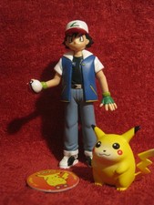 Tomy Pokemon Trainer Figur: Ash Ketchum mit Pikachu +Power-Disc, 1998
