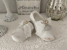 Shabby Vintage Deko ein Paar Holzclogs Holzschuhe Landhaus Brocante
