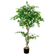 Kunstpflanze Kunstbaum Künstliche Pflanze Kunstbaum Ficus Benjamin 1,2m Decovego