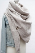 XXL Musselin Tuch Schal Damen und Herren Musselintuch light sand