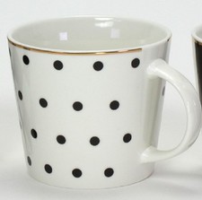 Porzellan Becher SCHWARZ weiß
