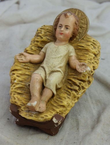 Antike krippenfigur gips stuck - krippenfigur,