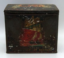 alte Blechdose Blechschachtel Eduard Schopf - Bremen EDUSCHO alt Klappdeckel 