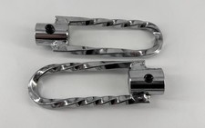 2X Peugeot 103 Mobylette MBK 51 Verdrehte Chrom Fußstütze Fuß Moped Mofa NEU