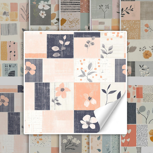 Fliesenfolie floral patchwork - fliesenfolie,