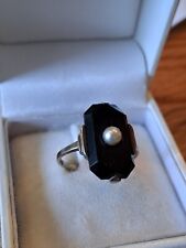 Onyxring mit Perle historisch