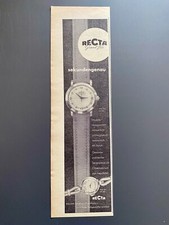 Recta Grand Prix Chronometre Watch Original 1957 Vintage Advert Werbung Reklame