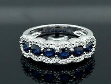 RING GR. 18 (CA.57) 925/- SILBER RHODINIERT MIT SAPHIR & ZIRKON SCHMUCKJAGD