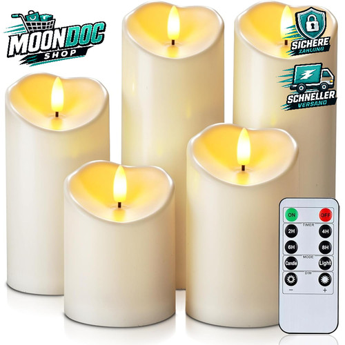 Flammenlose led kerzen 5er - flammenlose, 5er-set