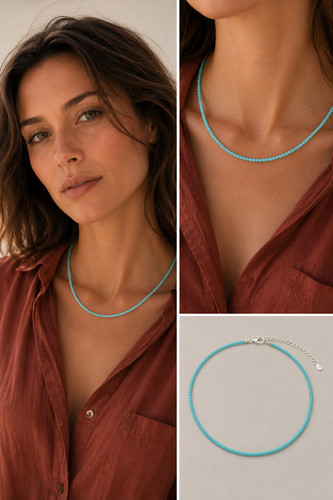 Blauer andenopal halskette - blauer,