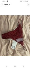 Damen-String-Tanga H&M L 42 Rot und Creme