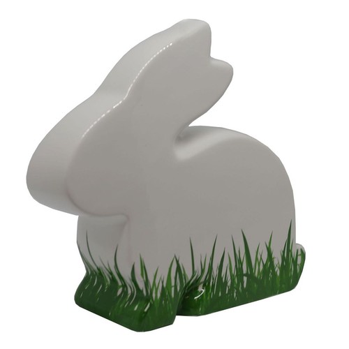 Dekofigur hase keramik weiß - dekofigur,