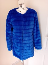 Damen Kunstpelz Jacke royalblau  Gr. 38