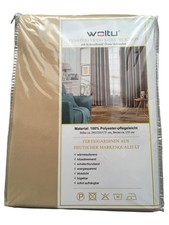WOLTU Gardine Fertiggardine Braun 135x225 cm Modern Thermogardine Kräuselband