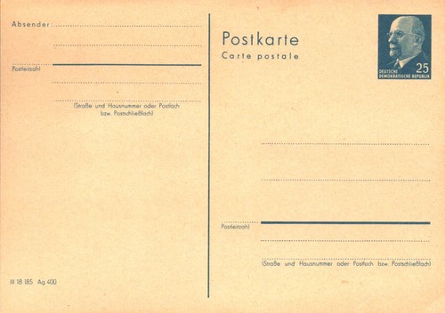 Ddr ganzsache walter - 75, «walter