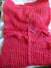 Stola-2 Schals Grobstrick Handarbeit rot