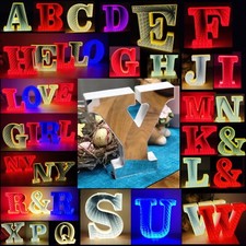 Mirror LED Buchstaben 17cm Deko Spiegel beleuchtetes Alphabet Batterie / USB