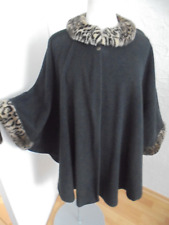 Cape Poncho AntrazietAnimal Kunstpelzkragen warm weich OneSize neuwertig