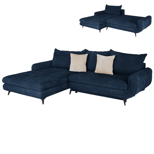 Ecksofa blau liegefunktion - -,
