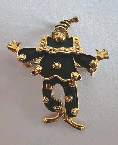 Vintage brosche clown emaille - brosche,