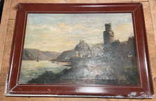 Gemälde  19. Jh. Burg Kirche