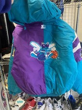 STARTER JACKE  VINTAGE M CHARLOTTE HORNETS NBA BIG LOGO DEADSTOCK  NEU