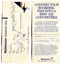 DAVID BOWIE - orig. Autogramm auf Flugticket - signiert - Autograph - signed