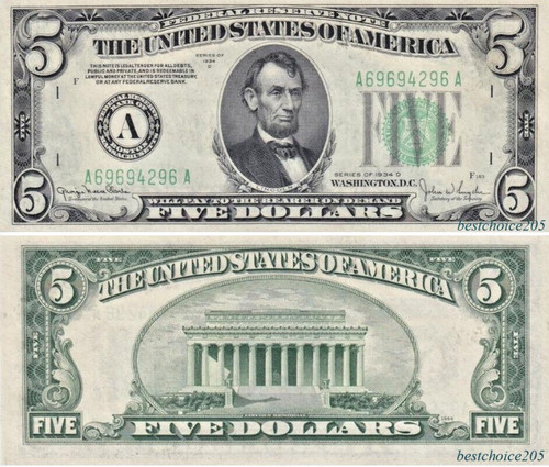 Federal reserve dollars - reserve:, 5