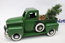Blechauto Truck Pickup als Weihnachtsdeko ca. L45 x B23 x H24 cm Grün beleuchtet