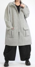 übergrösse graue longjacke - graue,