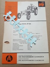 Geräteträger RS 09 (GT 124) VEB Traktorenwerk Schönebeck Datenblatt Prospekt