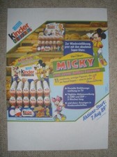 Ü-Ei Werbeblatt Micky u. seine tollen Freunde 72er Thekendisplay 1989