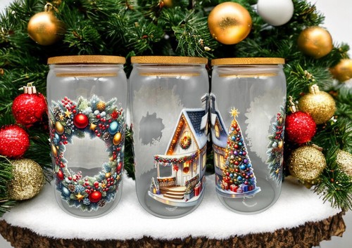 Trinkglas weihnachtshaus mit - "weihnachtshaus,